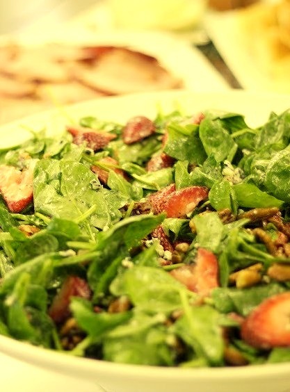 Strawberry & Spinach Salad With Poppy Seed Dressing And Pecans