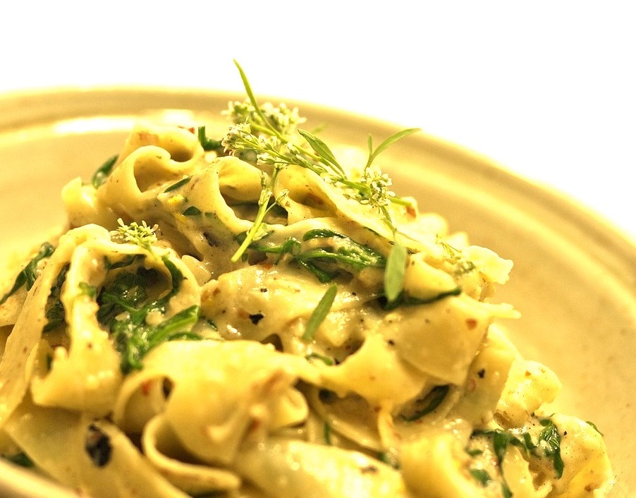 pappardelle with garden cress (by andy pucko)