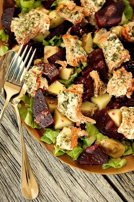 Composed Salad with Salmon and Beets