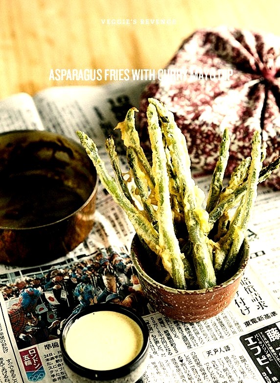 Asparagus Fries with Curry-Mayo Dip