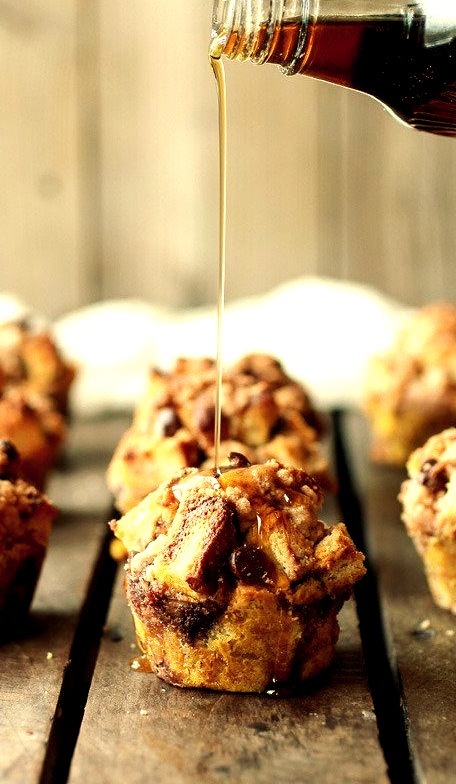 Cinnamon Brioche Chocolate Chip French Toast Muffins with Coconut Streusel