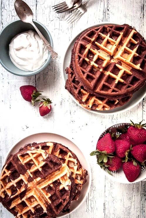 Chocolate Waffles Recipe with Vanilla Swirl Eat The Love